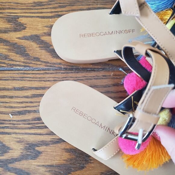 Rebecca Minkoff Estelle pom pom sandals size 5.5 - Picture 4 of 6